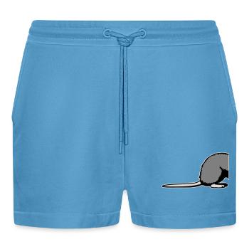 Ratte Rückseite Halb Lustig Schwanz Nagetier Tier - Organic Relaxed Cropped Shorts Made in EU -  Sol Blue - Vorne