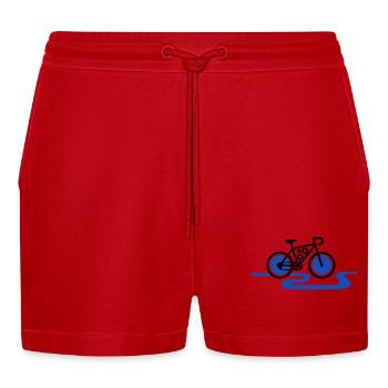 Modern E-Bike Gear Motor - Organic Relaxed Cropped Shorts Made in EU - red - Front