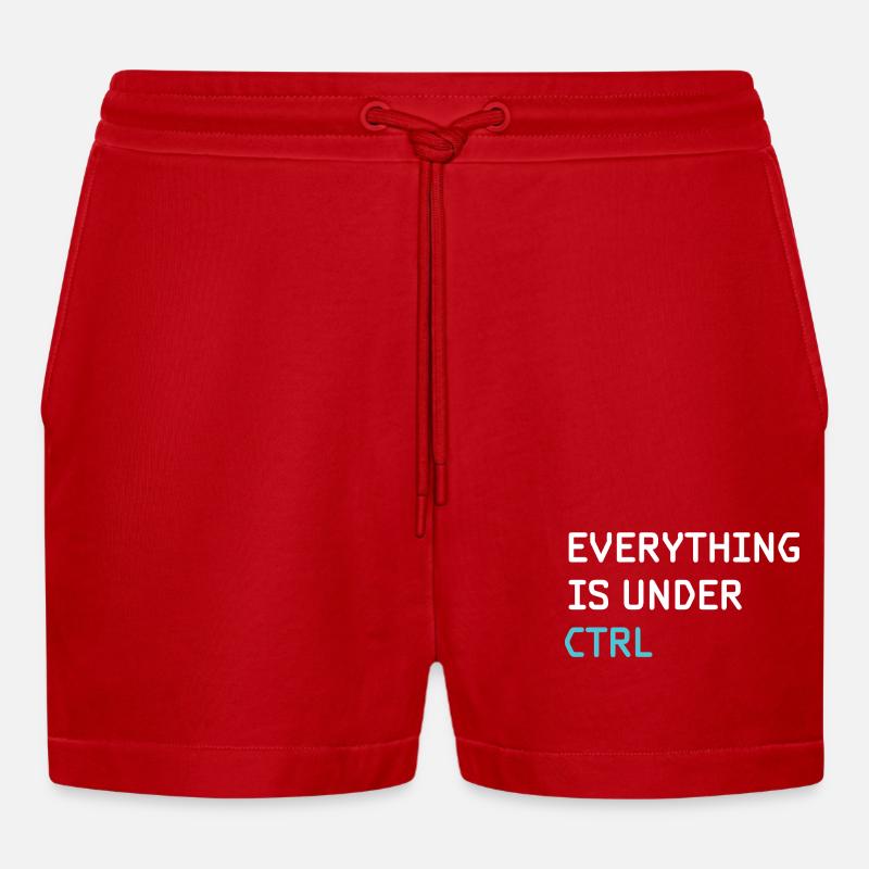 Funny Programming – Programmierer, Softwareingenieur, - Organic Relaxed Cropped Shorts Made in EU - Rot