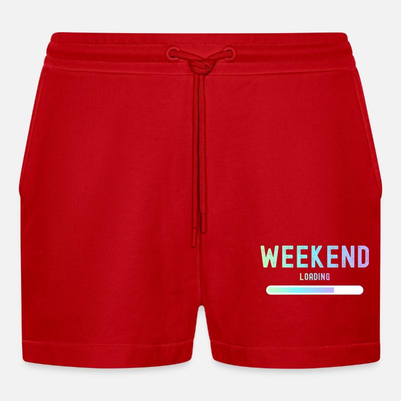 Weekend loading Weekend and leisure - Organic Relaxed Cropped Shorts Made in EU - red
