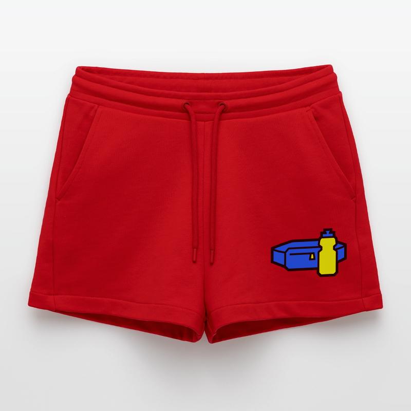 Practical Hydration Belt Runner Organic Relaxed Cropped Shorts Made in EU