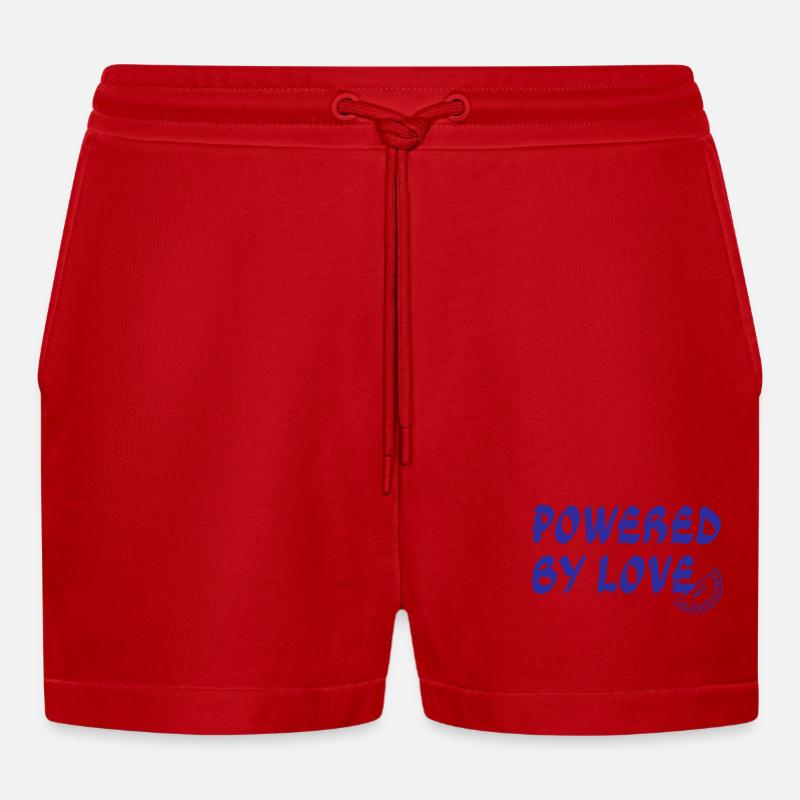 Angetrieben von Love Not Algorithms - Organic Relaxed Cropped Shorts Made in EU - Rot