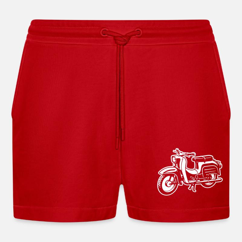 Schwalbe - Differenzbild - Organic Relaxed Cropped Shorts Made in EU - Rot