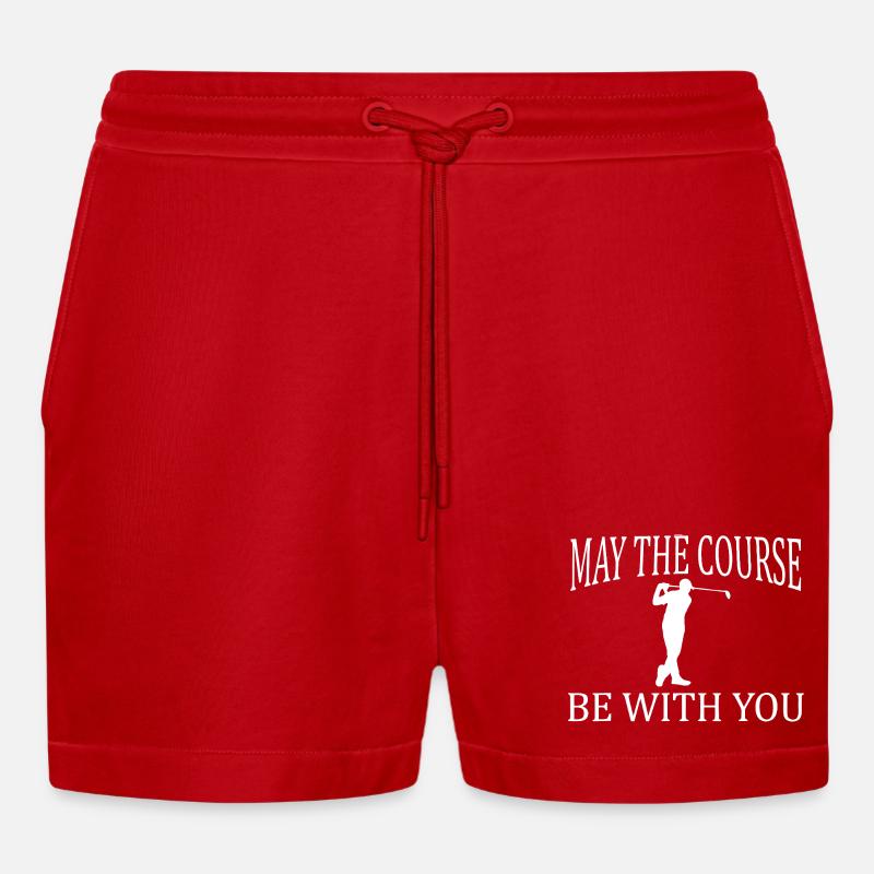 Möge der Kurs mit dir sein - Organic Relaxed Cropped Shorts Made in EU - Rot