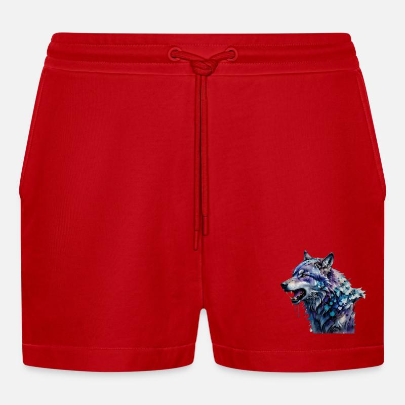 Alphawolf - Organic Relaxed Cropped Shorts Made in EU - Rot