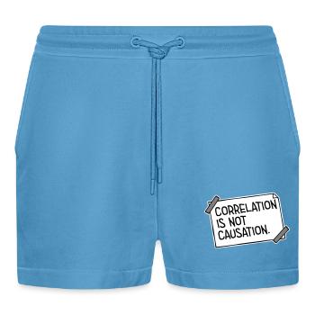 Correlation Is Not Causation Nerd Wissenschaft - Organic Relaxed Cropped Shorts Made in EU -  Sol Blue - Vorne