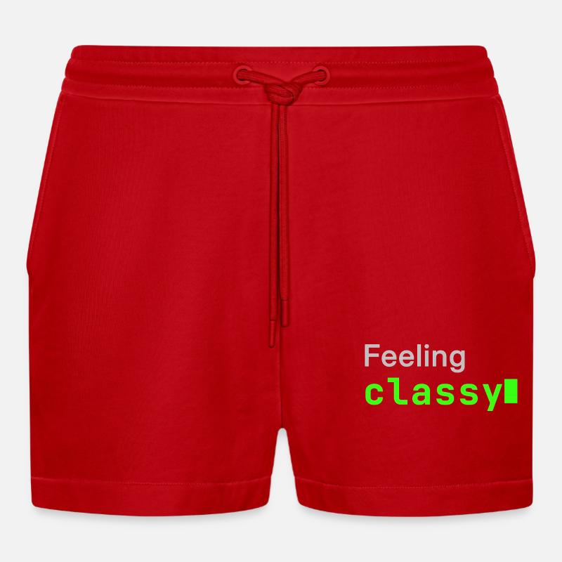 Feeling classy | Developer mood - Organic Relaxed Cropped Shorts Made in EU - Rot