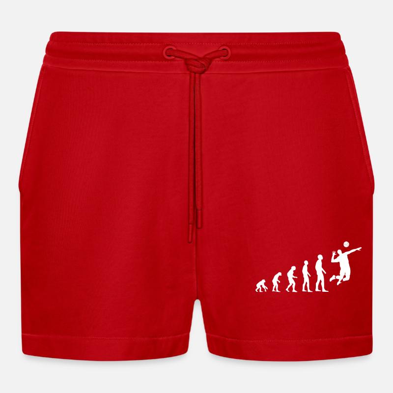 Evolution du volleyball - Short bio décontracté court fabriqué en UE - rouge