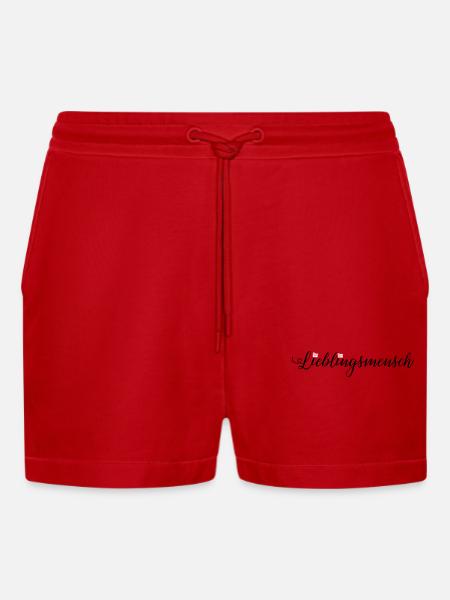 Lieblingsmensch - Organic Relaxed Cropped Shorts Made in EU - Rot