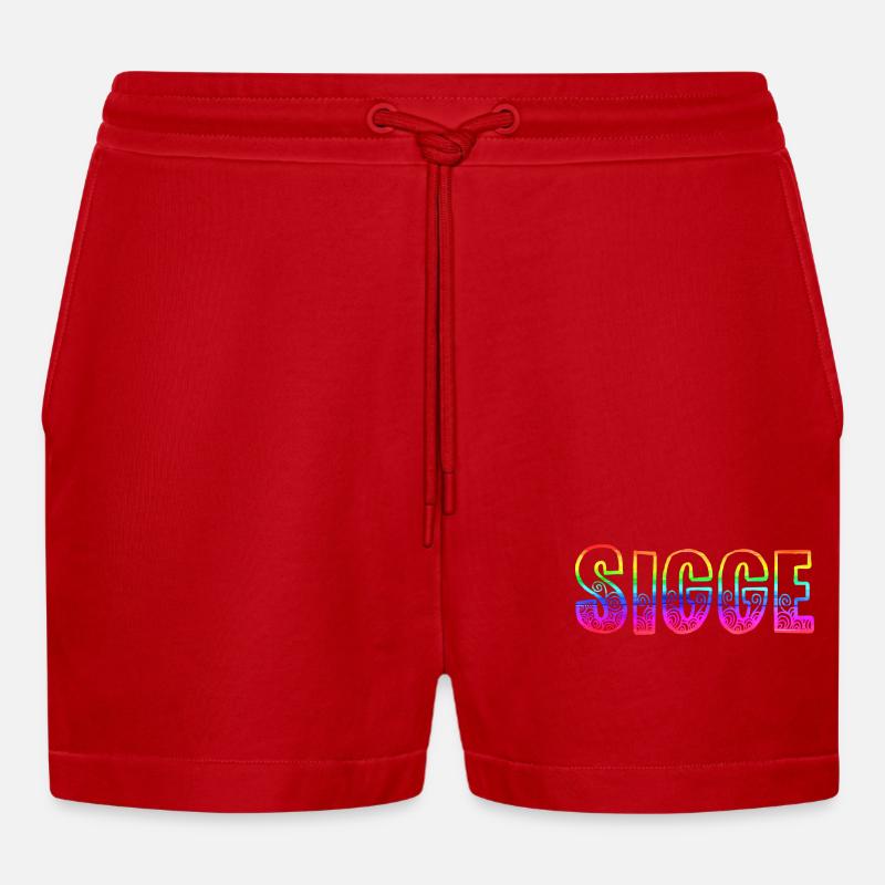 sigge rs arc-en-ciel - Short bio décontracté court fabriqué en UE - rouge