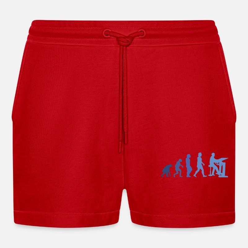 Bauzeichner Evolution Bauherr Architekt Bauleiter - Organic Relaxed Cropped Shorts Made in EU - Rot