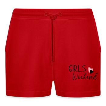 Girls Weekend - Organic Relaxed Cropped Shorts Made in EU - Rot - Vorne