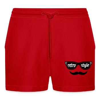 Retro Style - Organic Relaxed Cropped Shorts Made in EU - Rot - Vorne