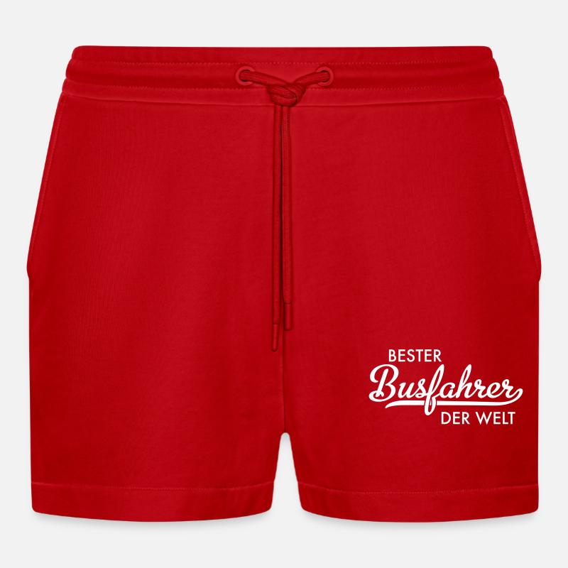 Bester Busfahrer der Welt - Organic Relaxed Cropped Shorts Made in EU - Rot