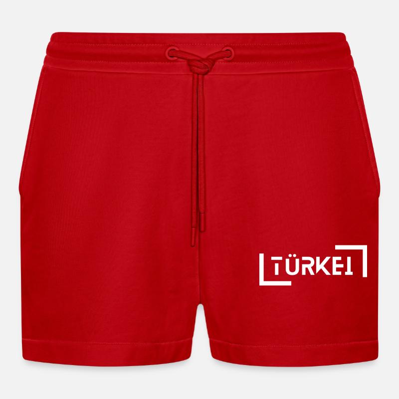 Turkey - Organic Relaxed Cropped Shorts Made in EU - red