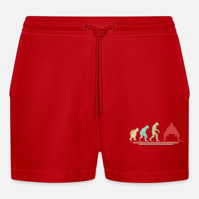 Évolution du sumo - Short bio décontracté court fabriqué en UE - rouge