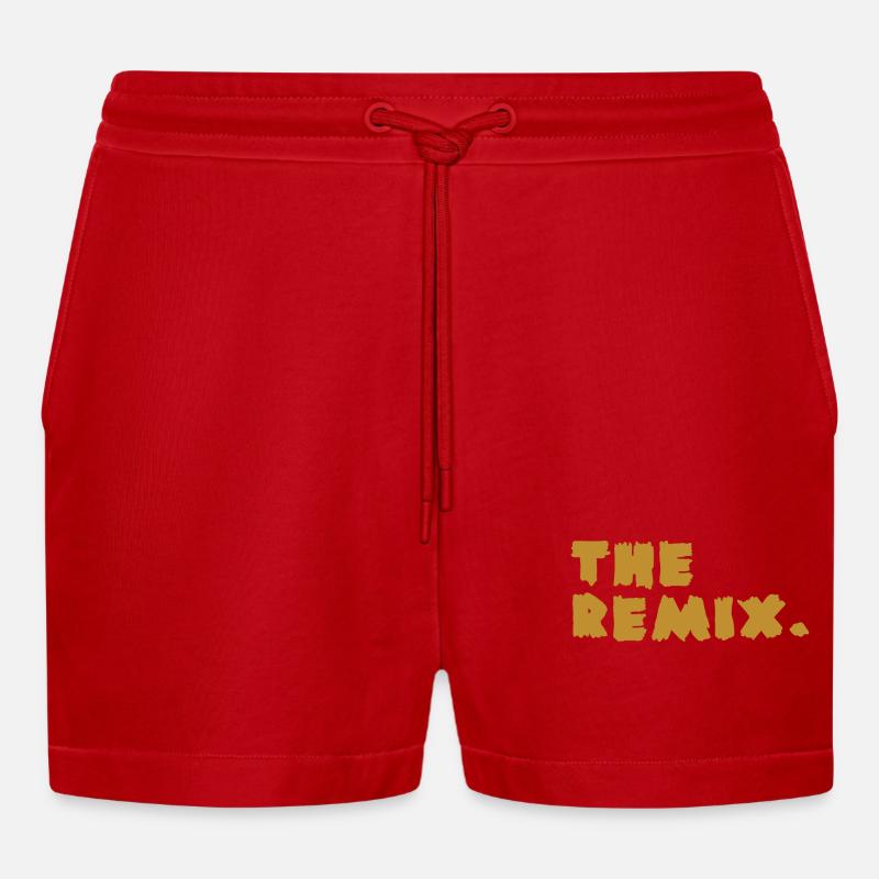 The Remix - Organic Relaxed Cropped Shorts Made in EU - red