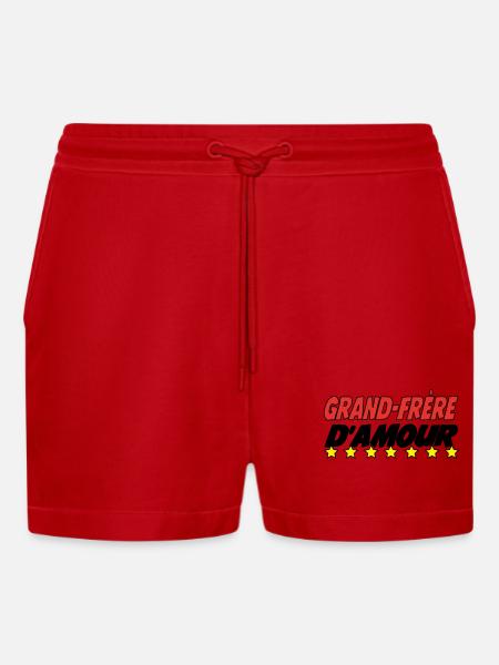 Grand Frère d'amour - Short bio décontracté court fabriqué en UE - rouge