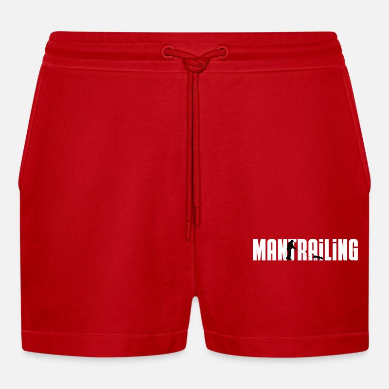 mantrailing - Organic Relaxed Cropped Shorts Made in EU - Rot