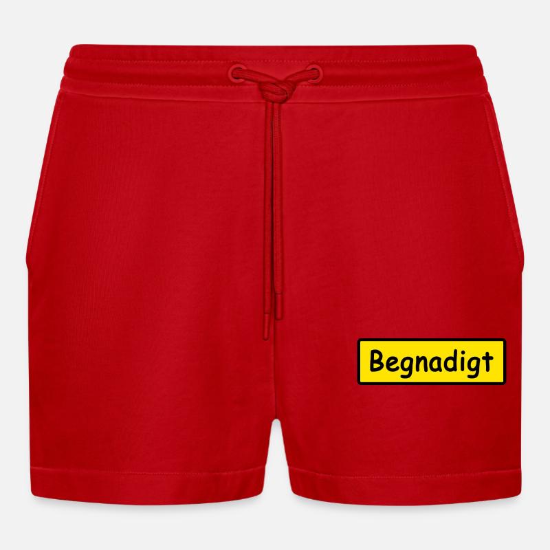 Retro Kostüm Panzerknacker Opa Karneval JGA - Organic Relaxed Cropped Shorts Made in EU - Rot