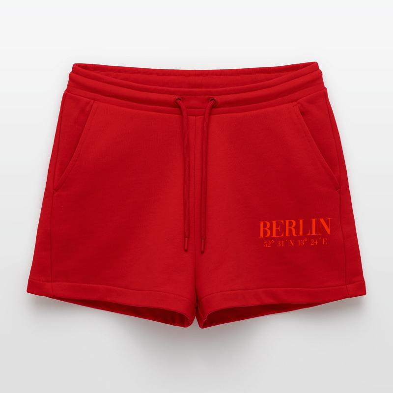 Berlin Germany Coordinates Organic Relaxed Cropped Shorts Made in EU