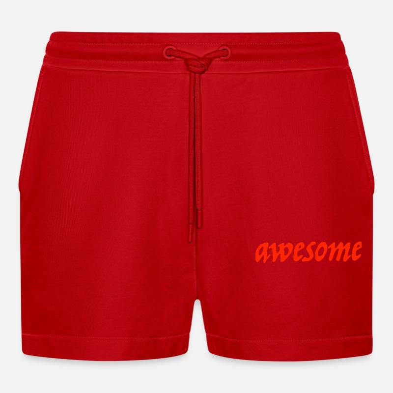 awesome - Organic Relaxed Cropped Shorts Made in EU - Rot