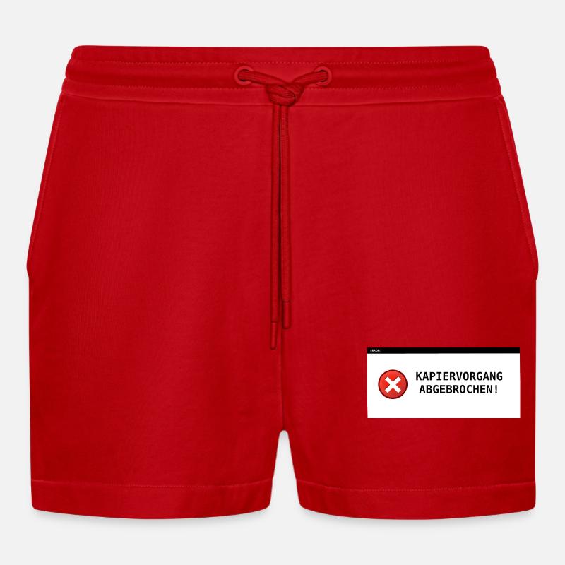 Kapiervorgang abgebrochen - Organic Relaxed Cropped Shorts Made in EU - Rot