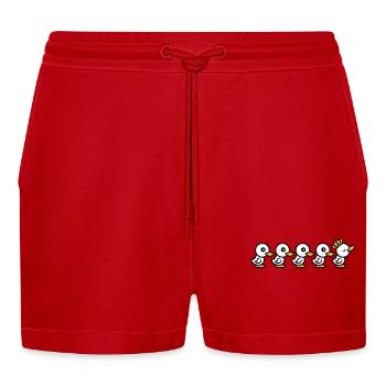anfuehrer koenig krone koenigin prinzessin prinz a - Organic Relaxed Cropped Shorts Made in EU - Rot - Vorne