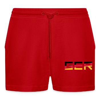 GER Team Germany Germany Colors Black Red Go - Organic Relaxed Cropped Shorts Made in EU - red - Front