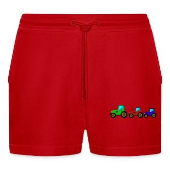 Traktor Trecker Traktor - Organic Relaxed Cropped Shorts Made in EU - Rot - Vorne