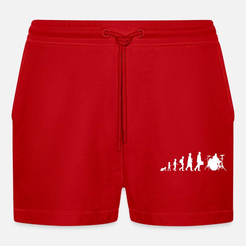 Évolution du batteur - Short bio décontracté court fabriqué en UE - rouge