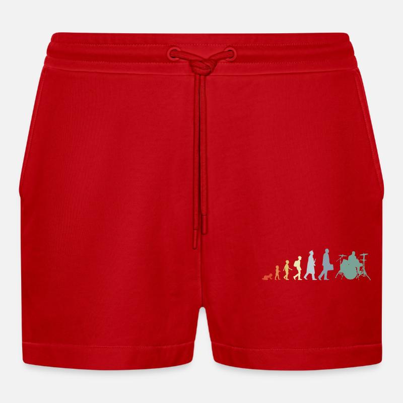 Drummer Evolution - Organic Relaxed Cropped Shorts Made in EU - Rot