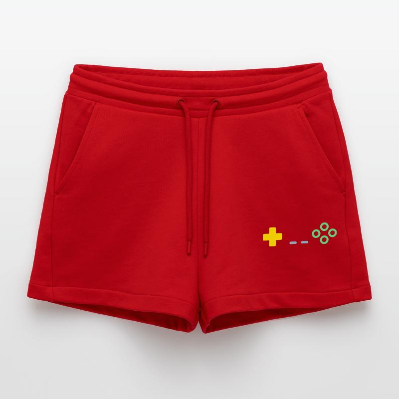 Gaming Controller Buttons Retro Vector Organic Relaxed Cropped Shorts Made in EU