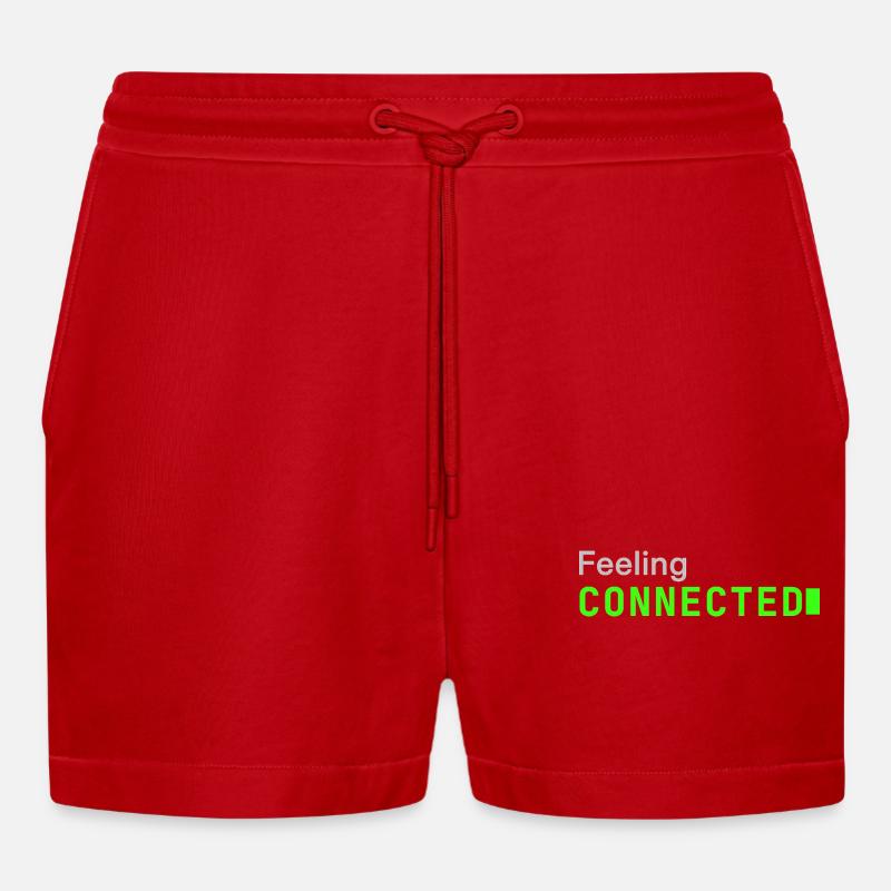 Feeling connected | Developer mood  - Organic Relaxed Cropped Shorts Made in EU - Rot
