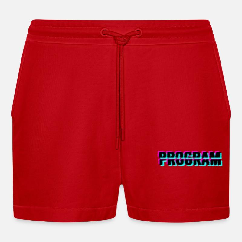 Computerprogramm - Organic Relaxed Cropped Shorts Made in EU - Rot