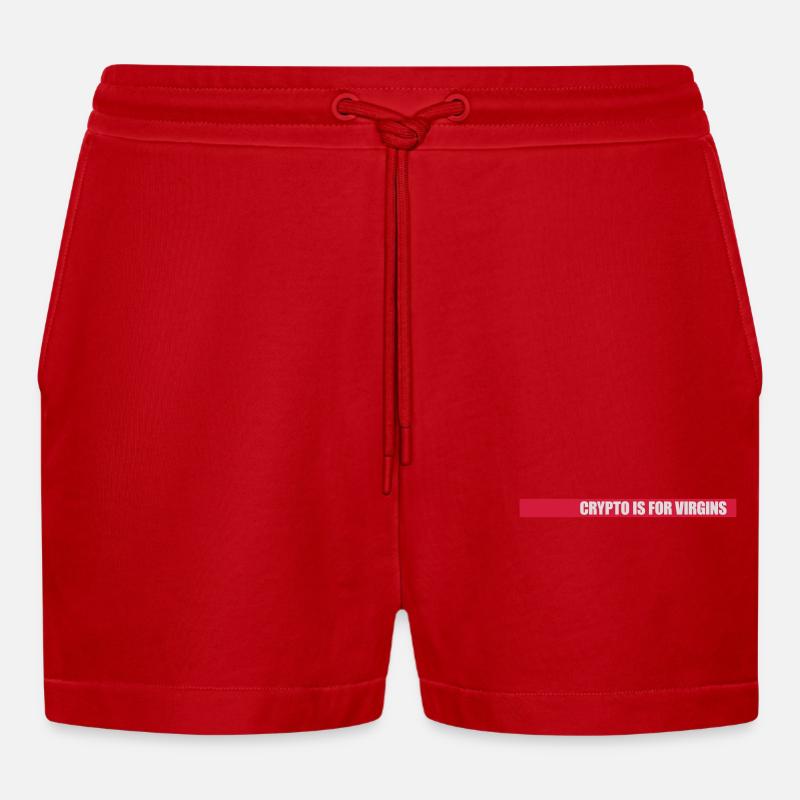 crypto is for virgins - Organic Relaxed Cropped Shorts Made in EU - Rot