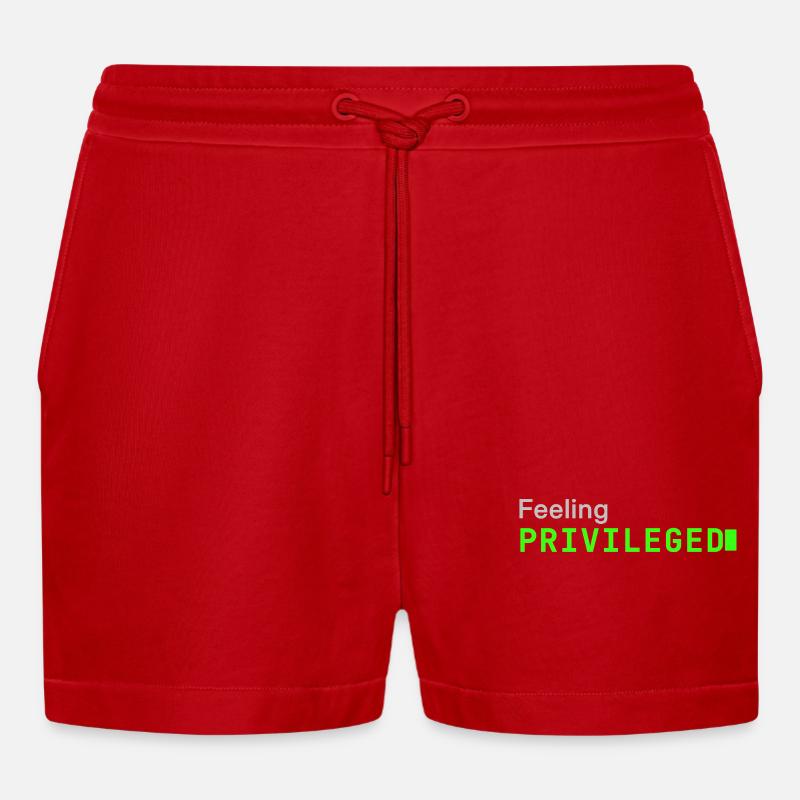 Feeling Privileged | Developer mood - Organic Relaxed Cropped Shorts Made in EU - Rot