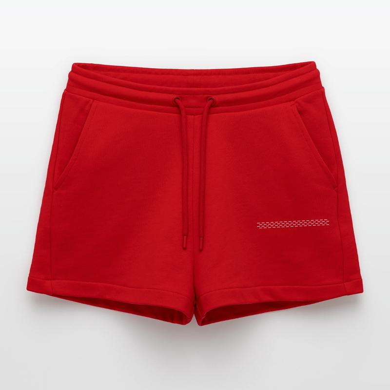 Line dashed Organic Relaxed Cropped Shorts Made in EU