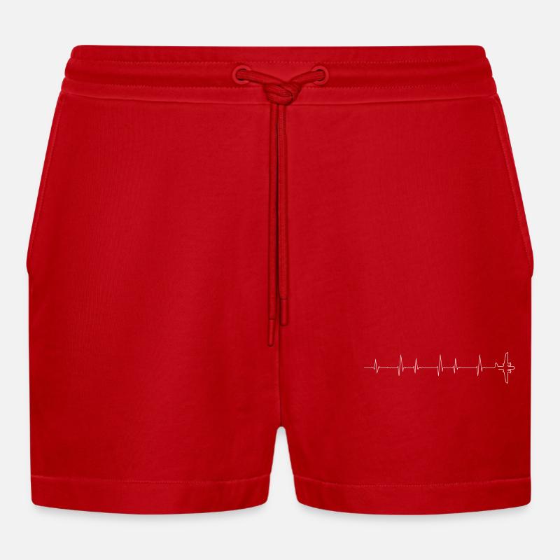 Please provide the design image - Organic Relaxed Cropped Shorts Made in EU - red