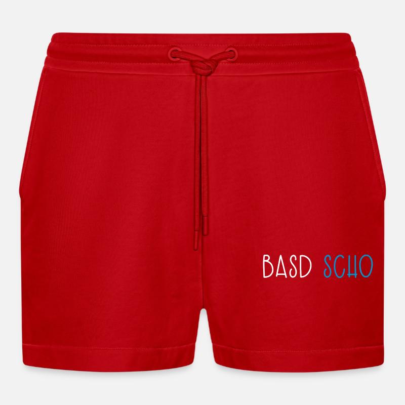 Basd Scho Bavière Dialecte bavarois - Short bio décontracté court fabriqué en UE - rouge