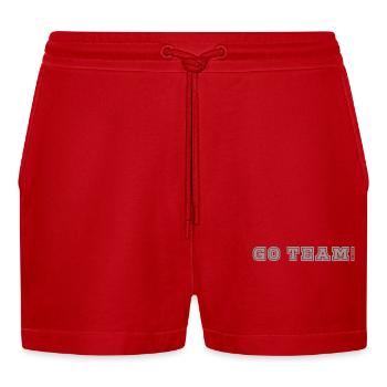 Go Team - Organic Relaxed Cropped Shorts Made in EU - red - Front