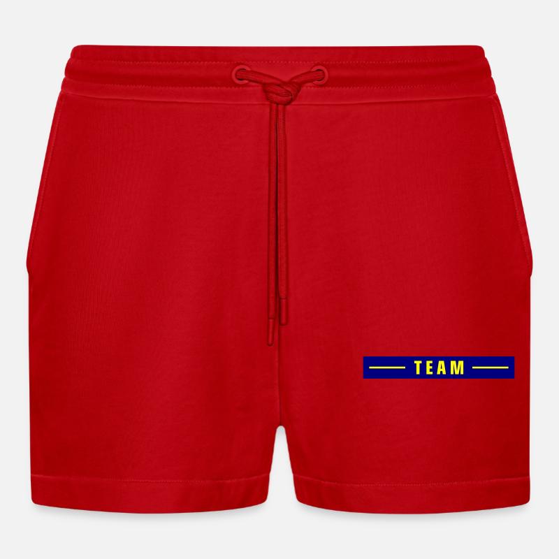 Team Stroke - Pantaloncini corti ecologici casual Made in UE - rosso