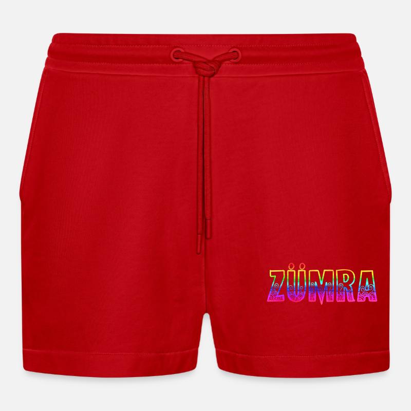 Zümra RS Rainbow - Organic Relaxed Cropped Shorts Made in EU - red