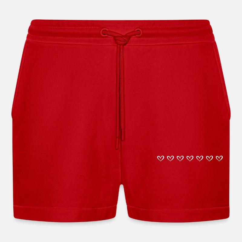 Elementi della Linea Hearts - Pantaloncini corti ecologici casual Made in UE - rosso