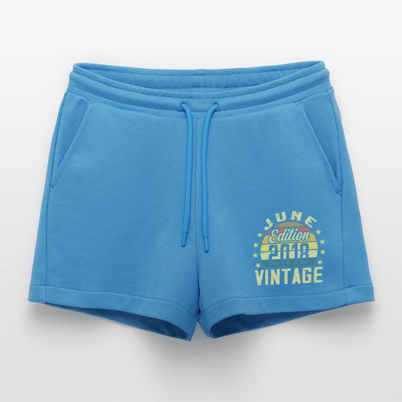 Juni 2018 Juni Retro Geburtstagsgeschenk Juni 2018 Organic Relaxed Cropped Shorts Made in EU