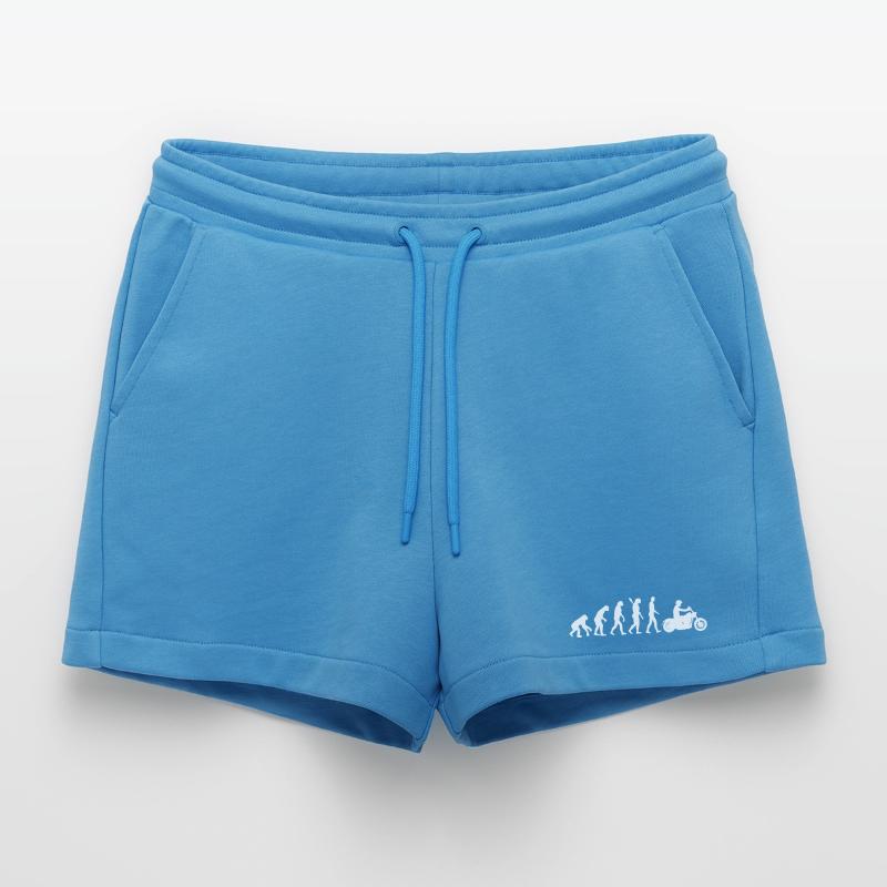 Evolution motorcycle Funny Graphic Organic Relaxed Cropped Shorts Made in EU