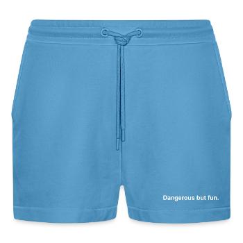 Funny Quote Aesthetic - Organic Relaxed Cropped Shorts Made in EU -  Sol Blue - Front