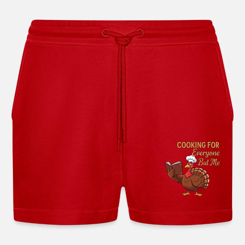 Cuisson de la dinde - Short bio décontracté court fabriqué en UE - rouge