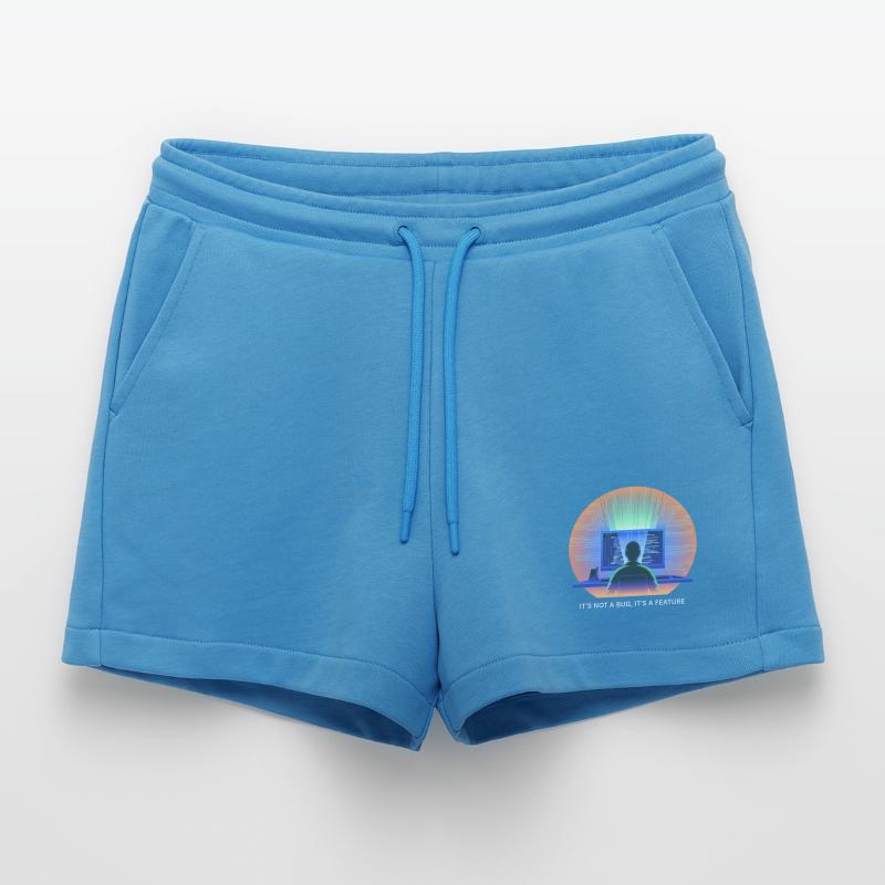 its not a bug its a feature Programmierer Software Organic Relaxed Cropped Shorts Made in EU