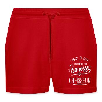 chasse Bogosse chasseur marrant papa chasseur - Short bio décontracté court fabriqué en UE - rouge - Devant